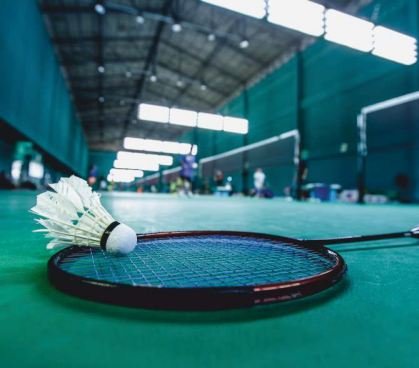 Indoor badminton court amenity at Trehan Luxury Floors clubhouse
